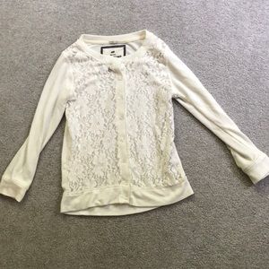 White floral lace sweater